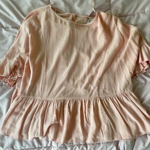 Zara peach peplum blouse